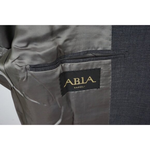 Abla Napoli x Attolini S180s Wool Gray 2 Pc Suit Jacket Pants Sz 44 BRAND NEW - Picture 8 of 11